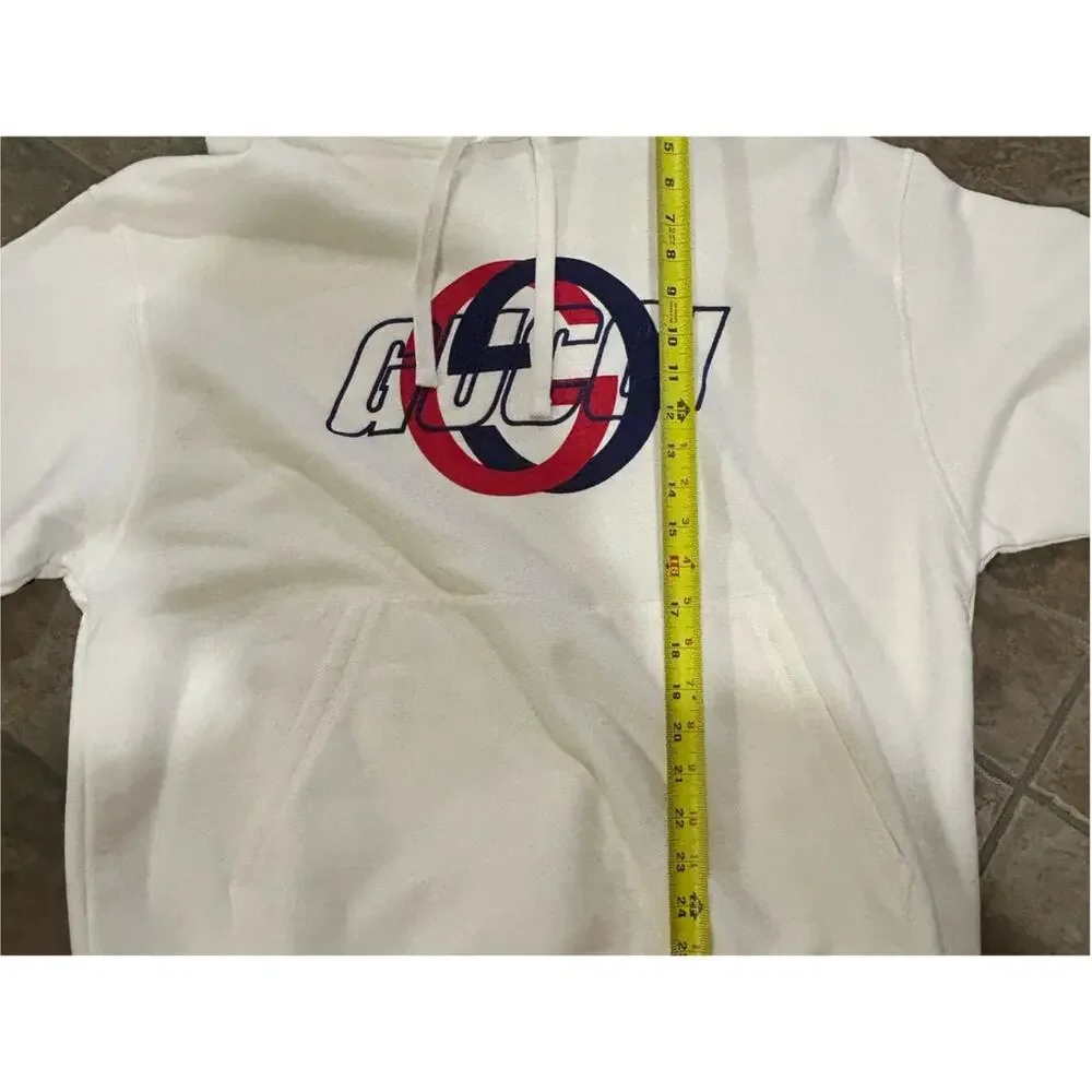 Men's Gucci jersey, cotton hoodie, locking G graphic logo size large made Italy